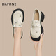 達芙妮（DAPHNE）樂福鞋女厚底淺口低幫舒適單鞋2025夏季新款時尚通勤百搭女鞋 米色 38 (240mm) 跟高5.7CM