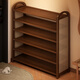 坤奉楠竹鞋架簡(jiǎn)易多層家用門(mén)口經(jīng)濟型多功能實(shí)木鞋柜省空間收納置物架 茶色-3層50cm【加厚材質(zhì)】