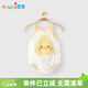 優(yōu)奇嬰兒無袖吊帶連體衣夏季嬰童連體服寶寶三角哈衣新生兒包屁衣夏裝