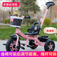 啟智龍兒童三輪車(chē)腳踏車(chē)寶寶幼兒童車(chē)1-6歲小孩三輪車(chē)遛溜娃輕便手推車(chē) 鈦空輪+手推桿+雙剎車(chē) 粉色