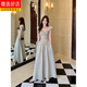 CEOCK2025新款大碼胖mm2025夏季女裝新款感波點(diǎn)連衣裙褶皺收腰顯瘦氣質(zhì) 白色波點(diǎn)-旗艦款 2XL 【建議140-160斤】