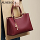 澳迪佳情人節禮物真皮包包女2026年手提包中年媽媽包頭層牛皮單肩斜挎包 酒紅色【送女友老婆女生新年禮物走心】