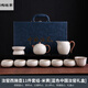 鴻運(yùn)享景德鎮(zhèn)高端新款汝窯功夫茶具套裝家用輕奢高檔客廳會客陶瓷茶壺 汝窯西施壺套組-米黃[藍(lán)色禮 11件