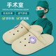 鉑吶苓 洞洞鞋女踩屎感軟底新款夏季外穿防滑家居手術(shù)室沙灘包頭涼拖鞋 象牙色【趣藝貓】38-39