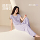 靜韻【深睡衣70】超柔軟涼感情侶睡衣女夏款短袖防螨家居服套裝男