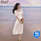 FSAT2025夏季新款法式溫柔風超仙森系初戀裙子仙女裙泡泡袖白色連衣裙 白色 M