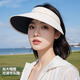 GOLOVEJOY夏季防曬黑膠遮陽空頂帽子女f紫外線戶外透氣大帽檐可折疊運(yùn)動(dòng) 月光白【加大帽檐 顯臉小】
