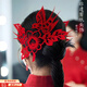 硯璽結(jié)婚禮物剪紙新娘訂婚頭飾新中式紅色喜鵲復(fù)古旗袍造型結(jié)婚發(fā)飾 比翼雙飛頭飾一對(duì)裝