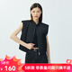 哥弟真的好（GIRDEAR）女裝休閑百搭造型立領(lǐng)拉鏈馬甲外套女A400634 黑 S (2碼)