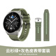 華為HUAWEI WATCH GT 3 Pro 灰色皮表帶 46.6mm表盤(pán)健康管理 血氧自動(dòng)檢測復合硅膠綠色表帶套裝