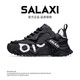莎萊茜（SALAXI）2025春夏季新爆款情侶厚底登山徒步老爹鞋男網(wǎng)面透氣運(yùn)動休閑鞋女 黑色 41 男款