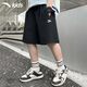 安踏兒童褲子2025新款夏季男童短褲中大童服裝6-12歲速干青少年運(yùn)動(dòng)褲 基礎(chǔ)黑【速干】 160
