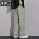 JEEP SPIRIT吉普速干男士夏季薄款日系卡其色工裝褲男寬松直筒冰絲休閑長(cháng)褲男 灰色一條 XL