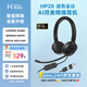 耳目達(dá)（Hamedal）頭戴式AI降噪耳機(jī)話務(wù)員客服專用電銷呼叫耳麥克風(fēng)有線通話電腦直播考試網(wǎng)課辦公會議防噪電話耳機(jī) HP20雙耳線控盒強(qiáng)降噪：usb+typec/雙口