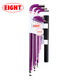 EIGHT日本百利進(jìn)口內六角扳手套裝加特長(cháng)彩色6角六方多功能螺絲刀工具 TLC-S9NPPU玫瑰色-9件套+套筒