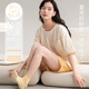 浪莎女士睡衣女夏季薄款純棉舒適圓領(lǐng)時(shí)尚韓版短袖短褲可外穿家居服