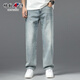 增致牛仔（zengzhi）男士寬松直筒牛仔褲休閑男裝長(cháng)褲 淺色 29碼