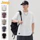 吉普（JEEP）美式大牌高端純棉短袖T恤夏季新款男士半袖寬松簡(jiǎn)約純色體恤上衣 白色 常規(guī) 【官方正品】 XL 【推薦體重135-150斤】