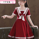 葉余六一兒童合唱演出服女童紅色禮服男童畢業(yè)詩歌朗誦小學(xué)生表演服裝 紅色短款連衣裙 收藏送發(fā)箍 140