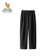 William fox&sons新復古回潮加厚3A抗菌自FA熱保暖面料直筒燈芯絨褲 黑色 XL