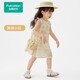 全棉時(shí)代兒童連衣裙夏裝小女孩外出公主裙 黃調(diào)小花  100 