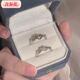 含春花心形輕奢開口戒指ins小眾設(shè)計學(xué)生愛心打結(jié)百搭情侶戒指一女一男 愛心戒指【男款+女款】情侶 普通裝