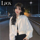 LPOX外套女小個(gè)子短款外套棒球服女春季休閑學(xué)院風(fēng)寬松百搭純色夾克女 白色【靚款敲級(jí)好看】 S 【建議95斤以內(nèi)】