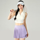 悅步無袖POLO網球服背心翻領女夏季運動內衣帶胸墊健身文胸瑜伽服上衣 奶白【Polo領】 M 建議體重【100-120斤】