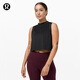 lululemon丨Flow Y 女士運動(dòng)二合一短款背心 LW1CMYS 黑色 S /6