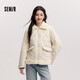 森馬（Semir）棉服女拼接毛絨翻領(lǐng)溫柔百搭2024冬季寬松棉衣復古風(fēng)109724112003