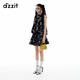 DZZIT地素半身裙2025夏季新款復古重工繡花傘裙大擺裙子女3J2S2086A 黑色 M