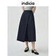 indicia標記商場(chǎng)同款25夏新款老錢(qián)智性風(fēng)氣質(zhì)半身裙F2B5QZ112C 藏青色 S