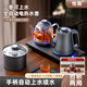 惟聚全自動(dòng)雙底部上水電熱水壺恒溫燒水壺茶臺泡茶專(zhuān)用煮茶器茶桌茶幾嵌入式茶具套裝電茶爐304不銹鋼 三件套【一機三壺】 1L （尺寸37X20cm）