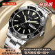 I&W CARNIVAL HWGUOJI瑞士品牌IW手表男機(jī)械表100米防水強(qiáng)夜光機(jī)械手表緑水鬼系列腕表 愛沃馳銀光黑面/進(jìn)口機(jī)芯/升級(jí)加強(qiáng)版 /原裝皮表帶