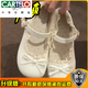 卡帝樂(lè )鱷魚(yú)（CARTELO）少女心蝴蝶結瑪麗珍鞋子女小花蕾2025年春季新款Lolita配裙小皮鞋 升級版白色 【90%客戶(hù)選擇】 37