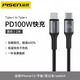 品勝雙Type-C數(shù)據(jù)線100W超級快充5A閃充PD60W適用蘋果16小米15華為榮耀安卓筆記本iPad平板車載充電線 黑色2米【100W超級快充丨雙typec接口】