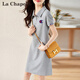拉夏貝爾（La Chapelle）連衣裙女裝2025年春夏季新款韓版寬松時(shí)尚小個(gè)子打底裙子女 灰色 M