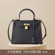 2025新款H家高級感愛(ài)馬家真皮凱莉包二代mini斜挎手提女士包包女 經(jīng)典黑 25cm