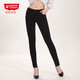 第五街秋季針織高彈力柔軟牛仔褲女裝高腰黑色顯瘦小腳褲 111880-193 黑色-089 30
