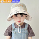明月歸寶寶帽子春夏款嬰兒遮陽帽兒童防曬帽大檐太陽網(wǎng)帽男童女童防曬帽 卡通1630網(wǎng)盆-卡其 1-5歲（48-50cm）