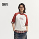 森馬[商場(chǎng)同款]史努比系列短袖T恤女中長(cháng)款純棉寬松2024新款秋裝 白紅色調00316 L