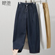 她池寬松款休閑褲2026春裝新款女裝簡(jiǎn)約風(fēng)抽繩松緊腰哈倫褲