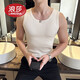浪莎（LangSha）條紋打底背心男士夏季運(yùn)動(dòng)健身訓(xùn)練螺紋坎肩彈力緊身針織t恤款 白色 3XL [建議160-180斤]