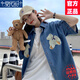 莫代爾牛仔短袖襯衫女裝2021早春新款韓版設(shè)計(jì)感寬松疊穿小熊刺繡上衣酷 牛仔藍(lán) 現(xiàn)貨秒發(fā) M 建議100-115斤