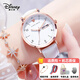 迪士尼（Disney）女士手表女款初中生高中學(xué)生考試2025新款靜音機械生日開(kāi)學(xué)禮物 白色+帆布表帶