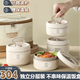 304不銹鋼保溫飯盒便攜圓形多層上班學(xué)生帶蓋密封便當盒 304微波爐飯盒 4個(gè)裝+保溫袋【米白500ml】