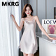 MKRG輕奢高端品牌吊帶睡裙女士夏季新款冰絲睡衣薄款性感純欲家居服 01款香檳色 XL （110-120斤）