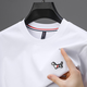 YTYO高檔品牌短袖t恤男士夏季新款高端圓領(lǐng)上衣服休閑半袖白色男裝 白色-小狗 2XL (建議160-175斤)