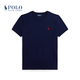 Polo Ralph Lauren 拉夫勞倫  女裝 經(jīng)典款修身版型短袖圓領(lǐng)針織衫RL26845 400-深藍色 M