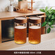 格娜斯（CRISTALGLASS）玻璃果醬瓶蜂蜜罐子茶葉罐燕窩分裝瓶日式咖啡粉密封儲物罐食品級 兩只裝相思木蓋密封罐500ML